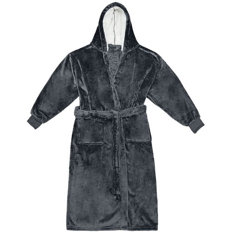 Brand Lab Unisex Adult Cuffed Robe  Charcoal